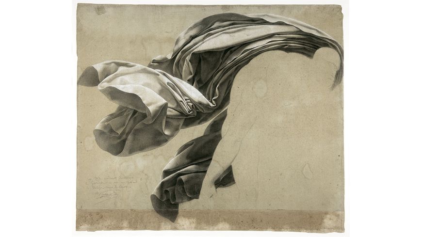 Anne-Louis Girodet de Roucy-Trioson, Étude de draperie pour Scène de déluge, 1806. Mine de plomb et craie blanche sur papier beige. Musée d'arts de Nantes