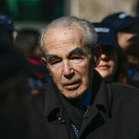 Robert Badinter en avril 2019 à la prison de la Santé