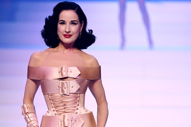 Dita Von Teese lors du dernier défilé Jean-Paul Gaultier