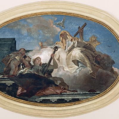 Theological virtues, by Giambattista Tiepolo (1696-1770), dome of the Church of the Pieta or St Mary of the Visitation, Venice. Italy, 18th century.