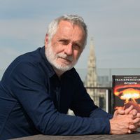 Jean-Marc Rochette à Bruxelles, en Belgique le 7 juin 2019 à l'occasion de la sortie de ses livres Transperceneige Extinctions et Le Loup