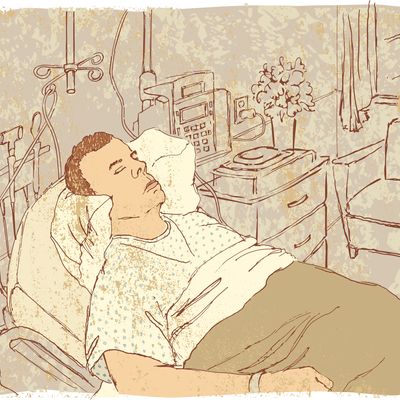Dans le lit d'hôpital