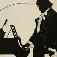 Ludwig van Beethoven (Bonn, 1770 - Vienne, 1827). Silhouette par Schlipmann