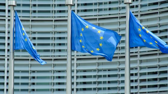Les drapeaux européens à Bruxelles ©Maxppp - Le Pictorium