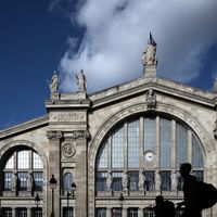 Photo de la façade de la gare du Nord prise le 10 octobre 2019 à Paris.