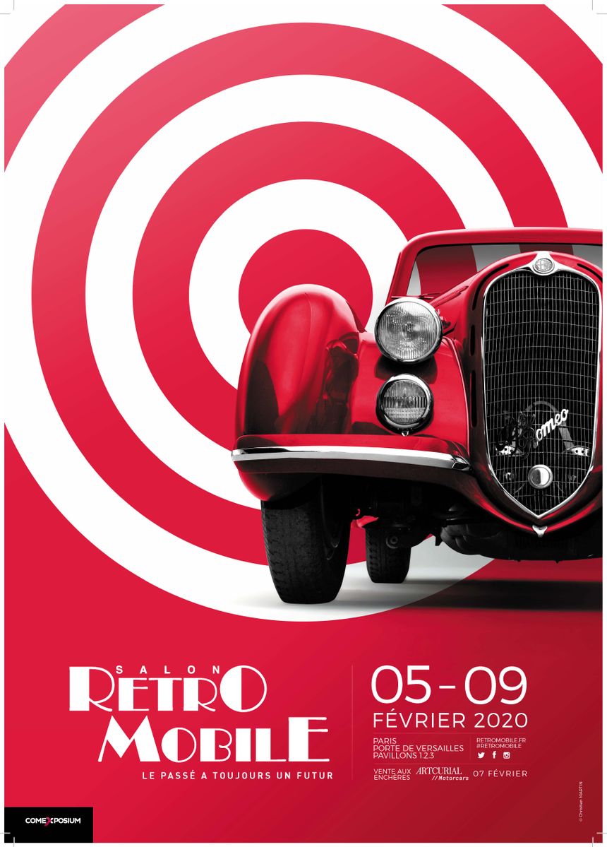 L' affiche 2020 du salon Rétromobile à Paris