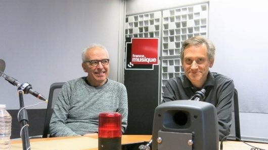 France Musique, studio 361... François Le Roux, baryton & le producteur Philippe Venturini (g. à d.)
