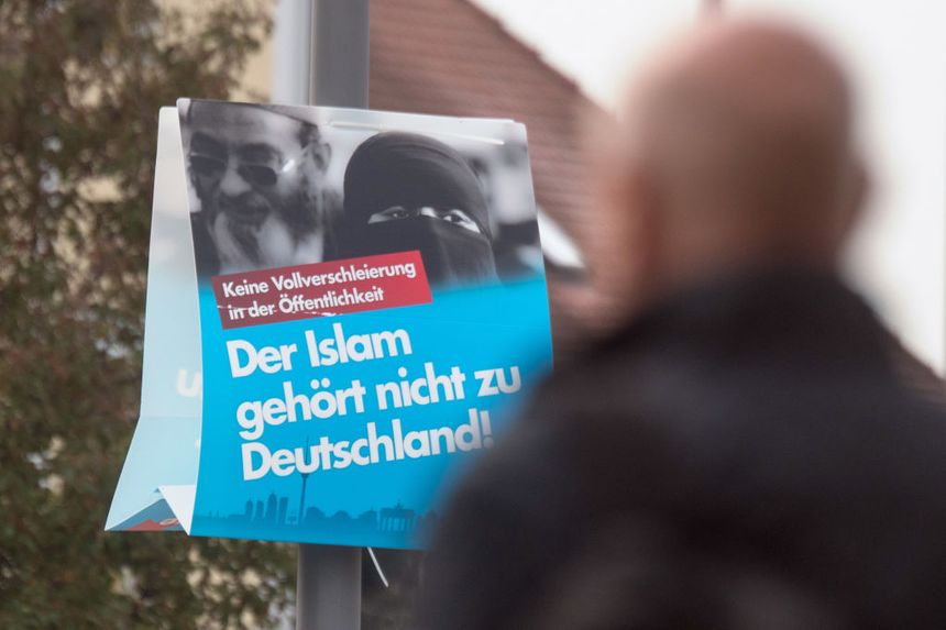 L'une des affiches de campagne de l'AFD en 2017 : "L"Islam ne fait pas partie de l'Allemagne".
