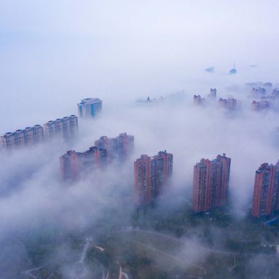 Vue aérienne d'immeubles à Yuncheng, dans la province de Shanxi