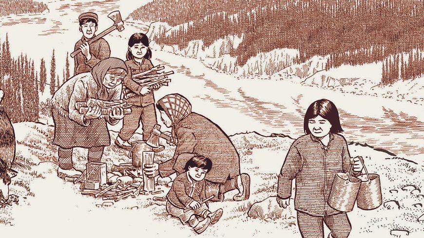 Détail de la couverture de "Payer la terre" de Joe Sacco