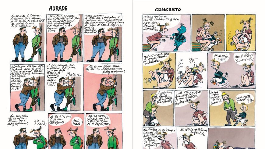 Deux planches extraites d'Agrippine, l'intégrale, de Claire Bretécher