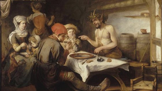 Satyre et paysans, Barent Fabritius, huile sur toile, vers 1650.