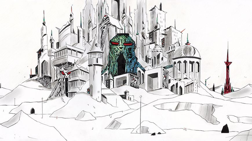 Tableau de François Avril et Philippe Druillet dans l'exposition "Apocalypses"