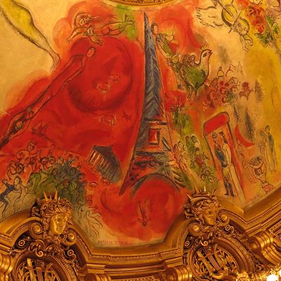 Plafond de Marc Chagall à l'Opéra Garnier (détail) La Tour Eiffel