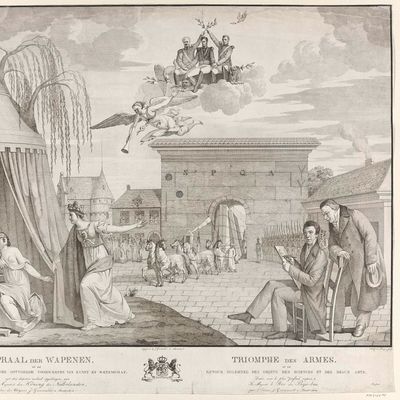 "Triomphe des Armes. ou le retour solennel des objets des science et des beaux arts", Allégorie du retour des objets d'art et de science enlevés à Anvers, 1815, Adriaan Gerrit van Prooijen, d'après Jean Joseph Verellen, 1821