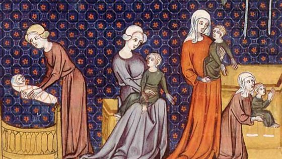 Enluminure extraite de «Vie et miracles de saint Louis» de Guillaume de Saint-Pathus (milieu du XIVe siècle), via BnF