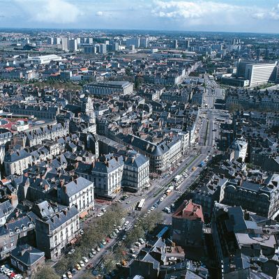 Vue aérienne de la métropole de Nantes