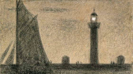 Georges Seurat (1859-1891), Le phare, dessin au crayon ©Getty - DeAgostini