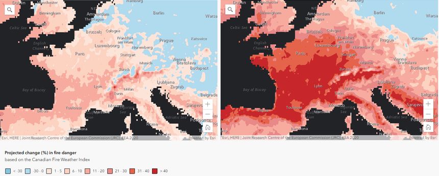 Évolution du risque d'incendies en forêt.
