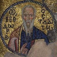 Théodore Stoudite, Néa Moni, Chios (mosaïque, 11e s.)