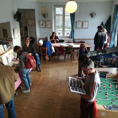 Le bar de l'Atelier (lors de la fin de résidence de Julie Delporte, en octobre 2019)