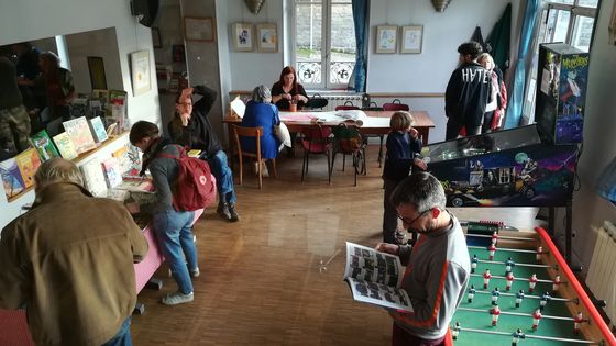 Le bar de l'Atelier (lors de la fin de résidence de Julie Delporte, en octobre 2019)