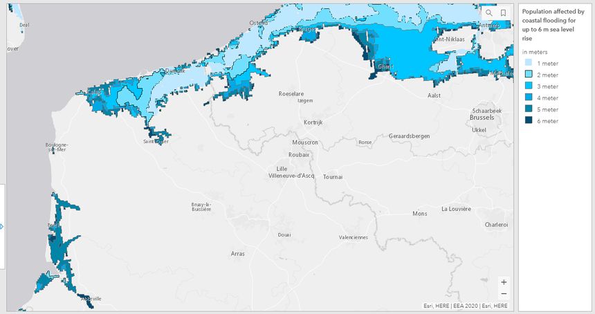 Populations affectées par les inondations côtières - Hauts-de-France.