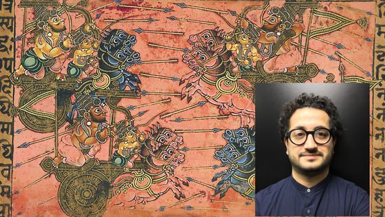 Miniature du Mahabharata : Combat entre Kripa et Shikhandi (Inde, vers 1670) et Sina Fallahzadeh par Rasa Vaiciekauskaite