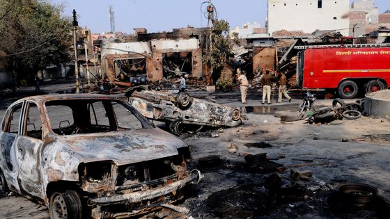 Dans le Nord de Delhi les quartiers musulmans ont été vandalisés et plusieurs locaux brûlés par les militants hindouistes ©AFP - Imtiyaz Khan / ANADOLU AGENCY