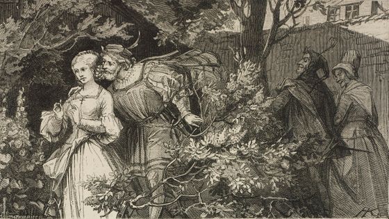 Faust et Marguerite, Scène de Faust. Dessin d'August von Kreling, illustration du magazine The Graphic, volume XIV, no 368, 16 décembre 1876. ©Getty - DEA / Biblioteca Ambrosiana