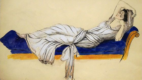 Dessin de modèle de Madeleine Vionnet, Musée Galliera, Paris, collection hiver 1912. Bibliothèque historique de la ville de Paris, acquisition Thérèse Bonney, http://www.palaisgalliera.paris.fr/ - Madeleine Vionnet
