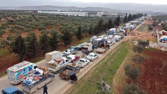 Au nord d'Idlib, le 11 février 2020, l'une des plus grandes vagues de déplacement depuis neuf ans ©AFP