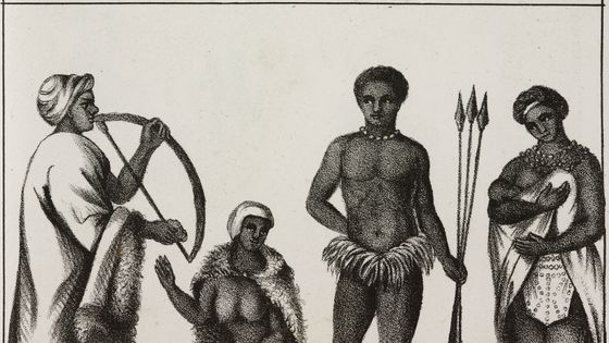 Bantous, lithographie, Galerie histoire de tous les peuples, coutumes, religions, rituels, gouvernements de toute la terre), Volume II, Planche XLIII, publié par Giuseppe Antonelli, 1838, Venise. ©Getty - Photo par Icas94 / Photothèque De Agostini via Getty Images