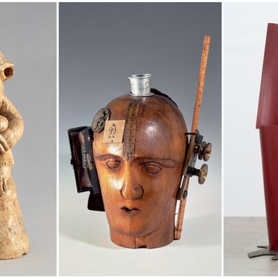 Léopold Chauveau, Monstre "Grincheux", vers 1909 / Raoul Hausmann, Tête mécanique, 1919 / Magdalena Wiecek, Detachment II, 1967