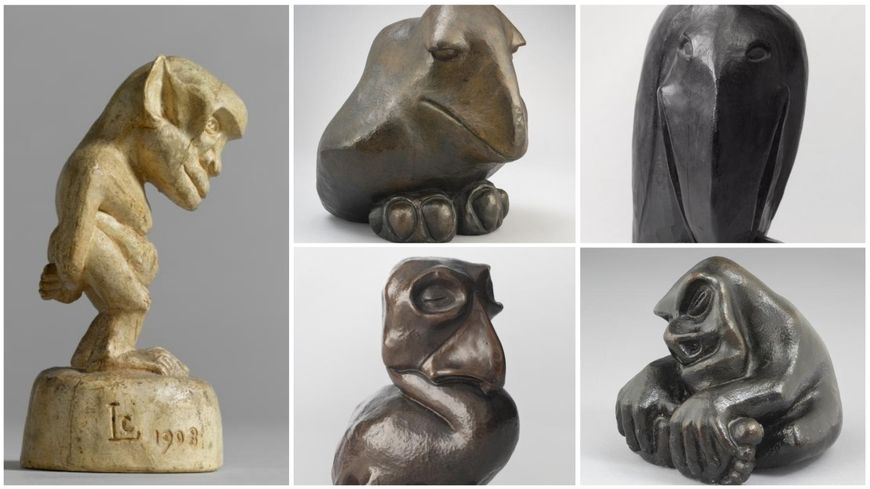 C'est à partir de ces 5 sculptures de Léopold Chauveau que Claude Ponti a écrit 5 histoires...