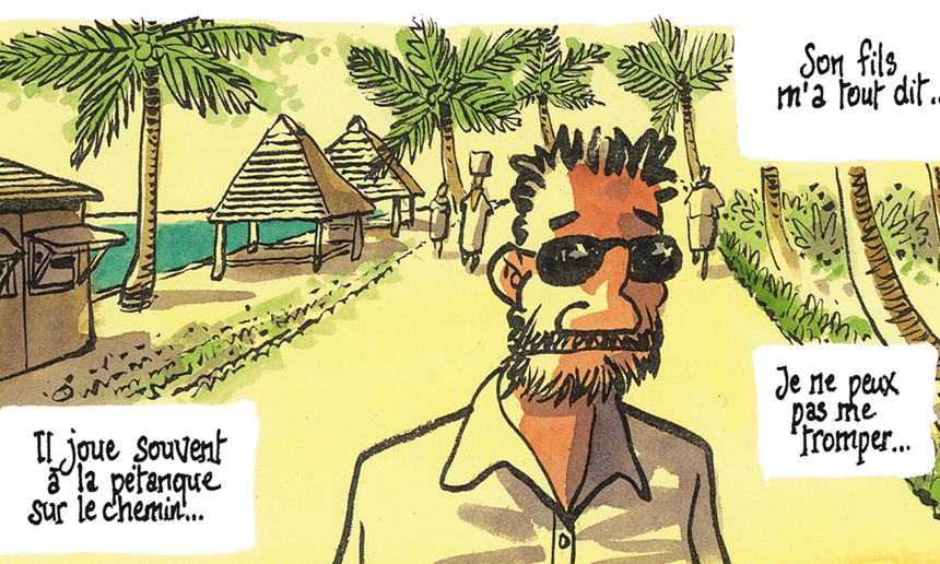 Détail d'une planche du "Chanteur perdu" de Didier Tronchet