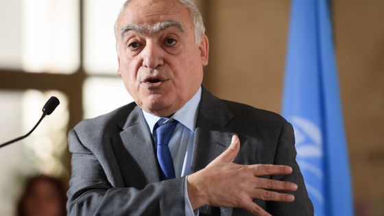 L’émissaire des Nations Unies pour la Libye, l’ancien ministre libanais Ghassan Salamé, le 18 février 2020 à Genève, à l’occasion d’une tentative de rapprochement des belligérants libyens. ©AFP - Fabrice COFFRINI / AFP