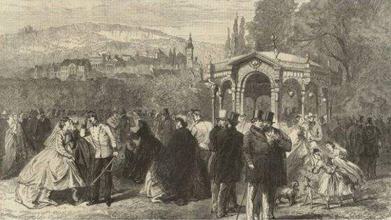 Vue générale de Baden Baden. Extrait de The Illustrated London News - Gallica-BnF