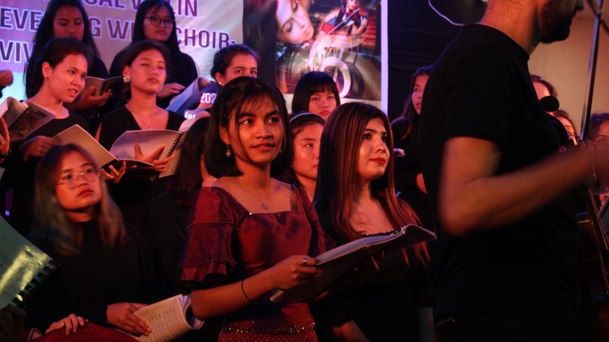 La chorale en concert à Chittagong