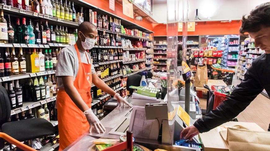 Supermarché à Chambéry , le 22 mars 2020.