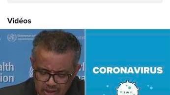Exemple de recherche du terme Coronavirus sur TikTok