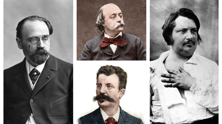 Emile Zola, Gustave Flaubert, Guy de Maupassant et Honoré de Balzac