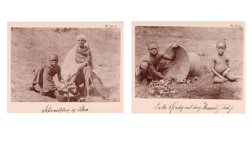Deux des trois photos que le savant Paulitschke attribue à Rimbaud
