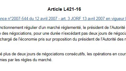 Extrait du code monétaire et financier