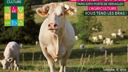 57e édition du Salon de l'Agriculture avec la vache charolaise Idéale, mascotte de l'année 2020