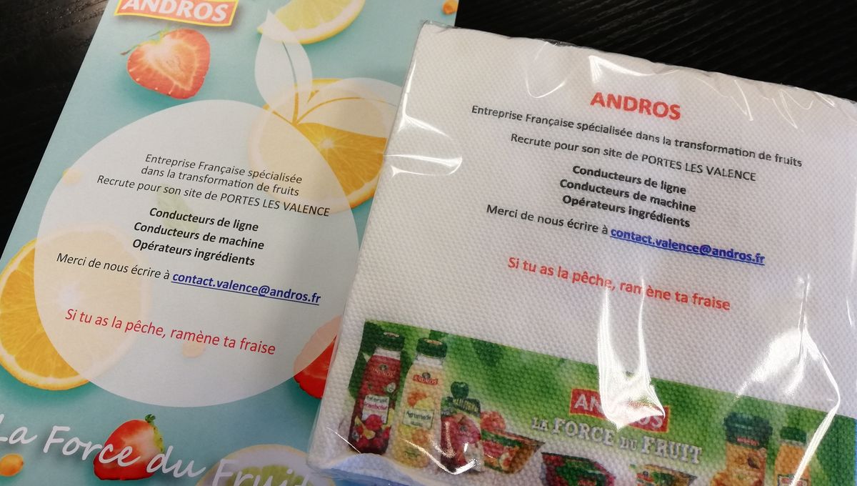 l usine andros recrute et le fait savoir avec des flyers