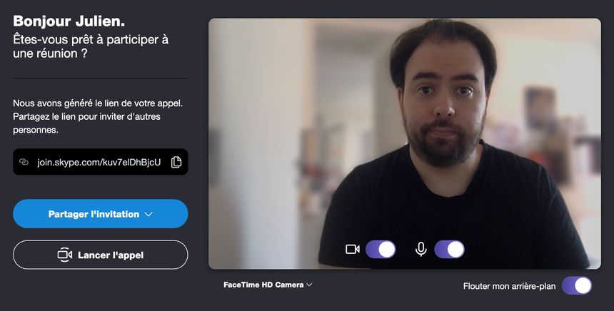Capture d'écran Skype
