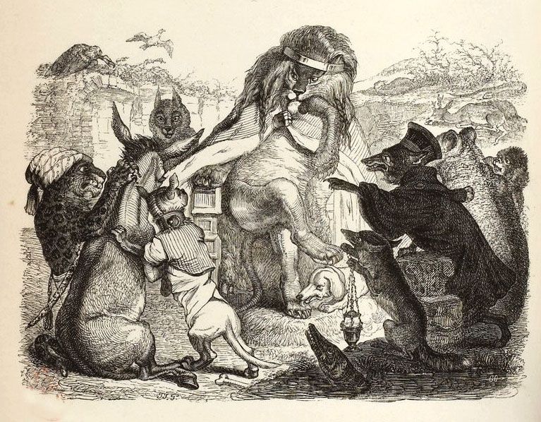 "Les Animaux malades de la peste", gravure de Granville