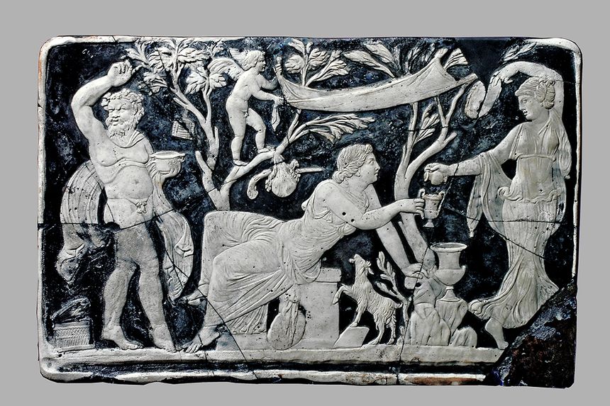 Bacchus et Ariane avec un satire Ier siècle après J.-C. Pompéi, Parc archéologique de Pompéi