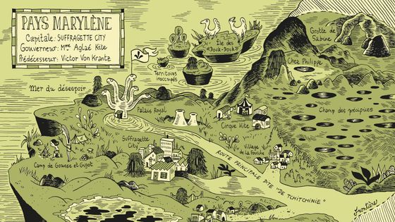 Carte du drôle de pays Marylène, imaginé par Anne Simon, dans Cixtite impératrice, paru aux éditions Misma en 2014 - Anne Simon / Misma